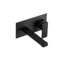 Exel Concealed Wall Mount Square Black Basin Mixer